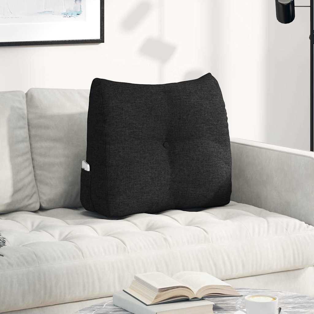 vidaXL Rückenkissen Rücken Kissen Schwarz 60 x 24 x 50 cm Stoff, 1-tlg.
