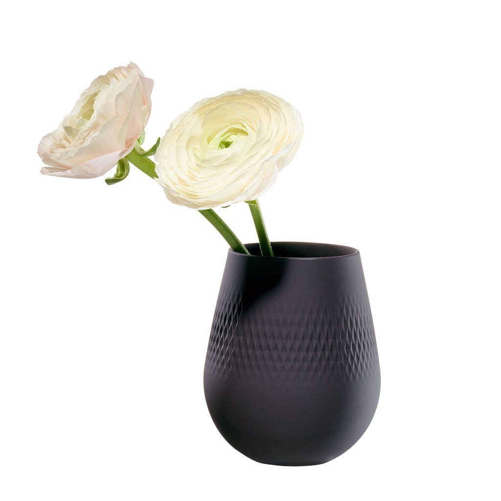 Manufacture noir Vase St) Boch Collier & Carré Dekovase klein Villeroy (1