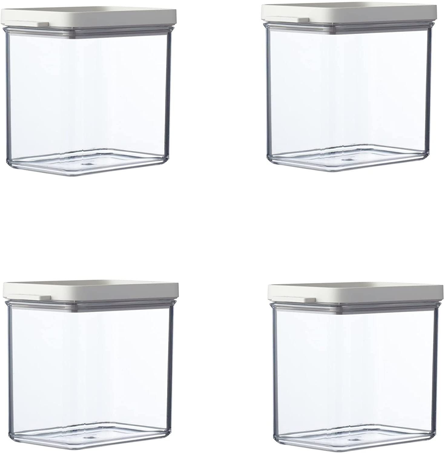 Mepal Vorratsdose Vorratsdosen Set 4-teilig rechteckig 1100 ml für Lebensmittel, (Set, 4-tlg), platzsparend & stapelbar, ideal für frische Lebensmittel