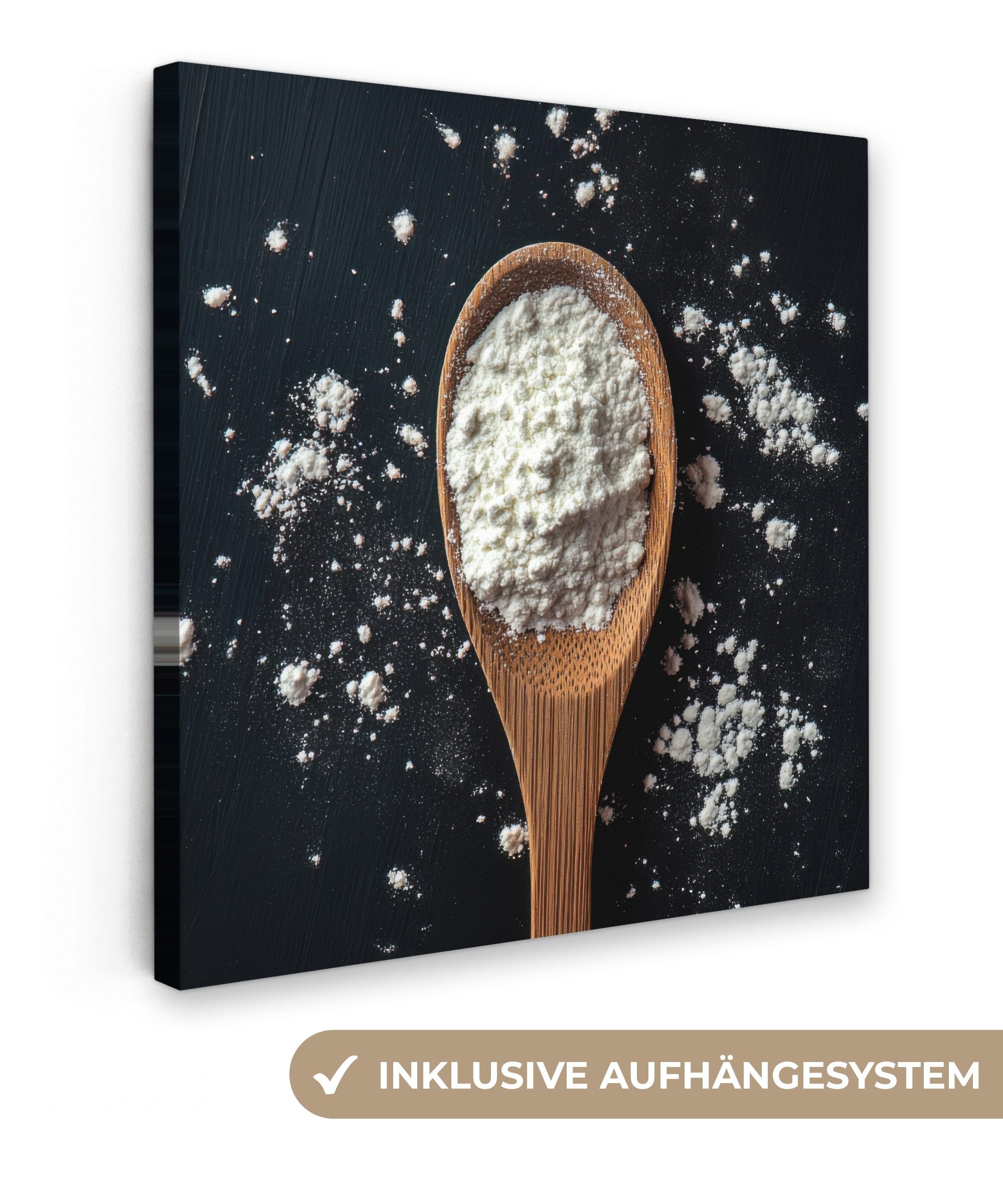 OneMillionCanvasses® Leinwandbild Mehl - Holz - günstig online kaufen