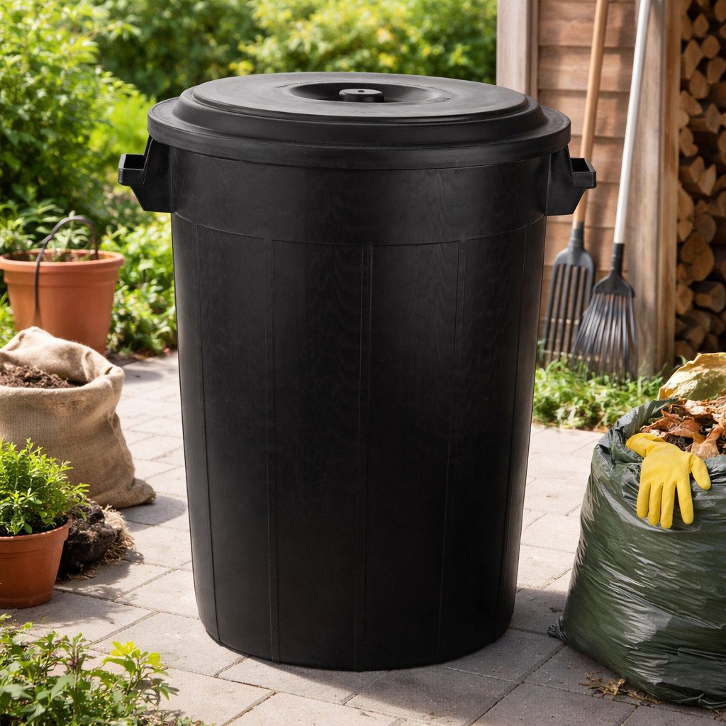 BigDean Mülleimer Universaltonne Schwarz in verschiedenen Größen, Tragegriffe, Robust, Made in Italy – Bild 5 von 5