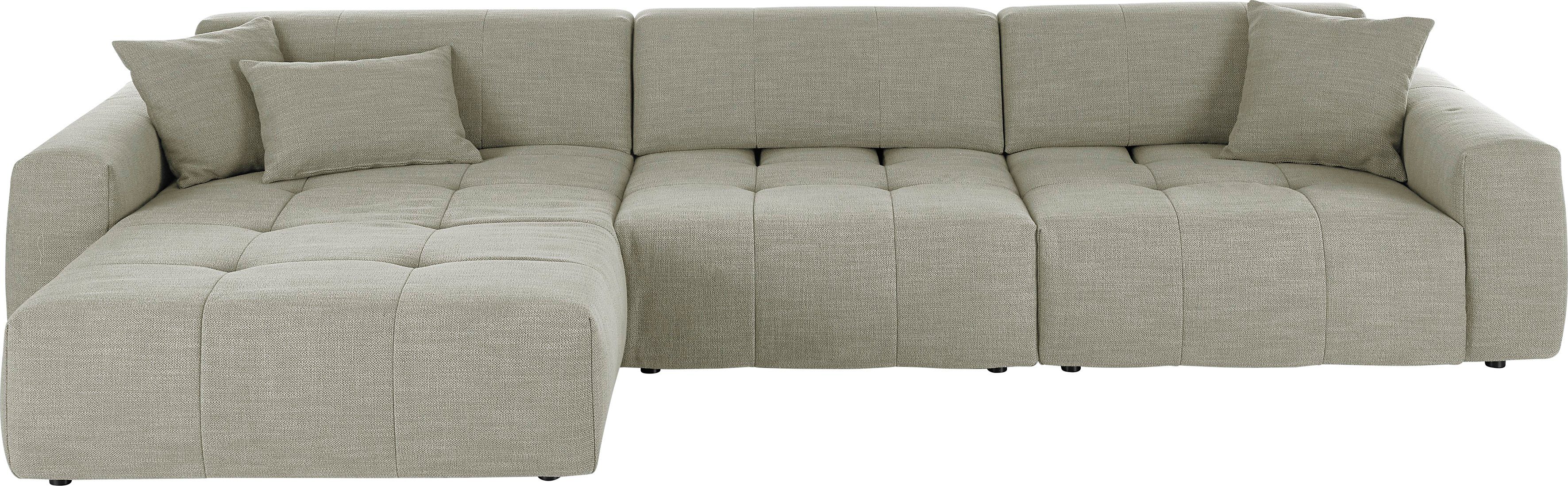 3C Candy Ecksofa Yoshy mit Komfortfunktionen, modern und bequem, L-Form, Zwei verschiedene Sitztiefen durch verstellbare Rückenlehne