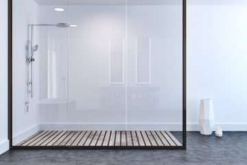 VEKA Badrückwand Duschrückwand Wandverkleidung Fliesenersatz 2 mm weiß, (Stück, eine), einfache Montage mit Montagekleber auf allen Untergründen