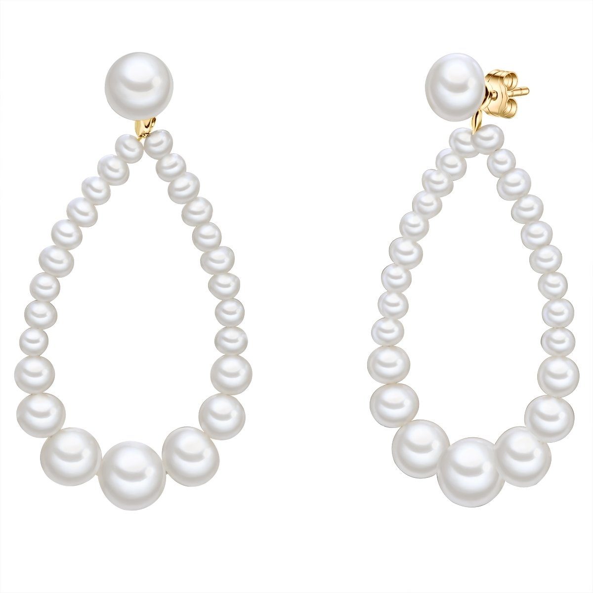 Valero Pearls Perlenohrringe gelbgold, mit Süßwasser-Zuchtperlen günstig online kaufen