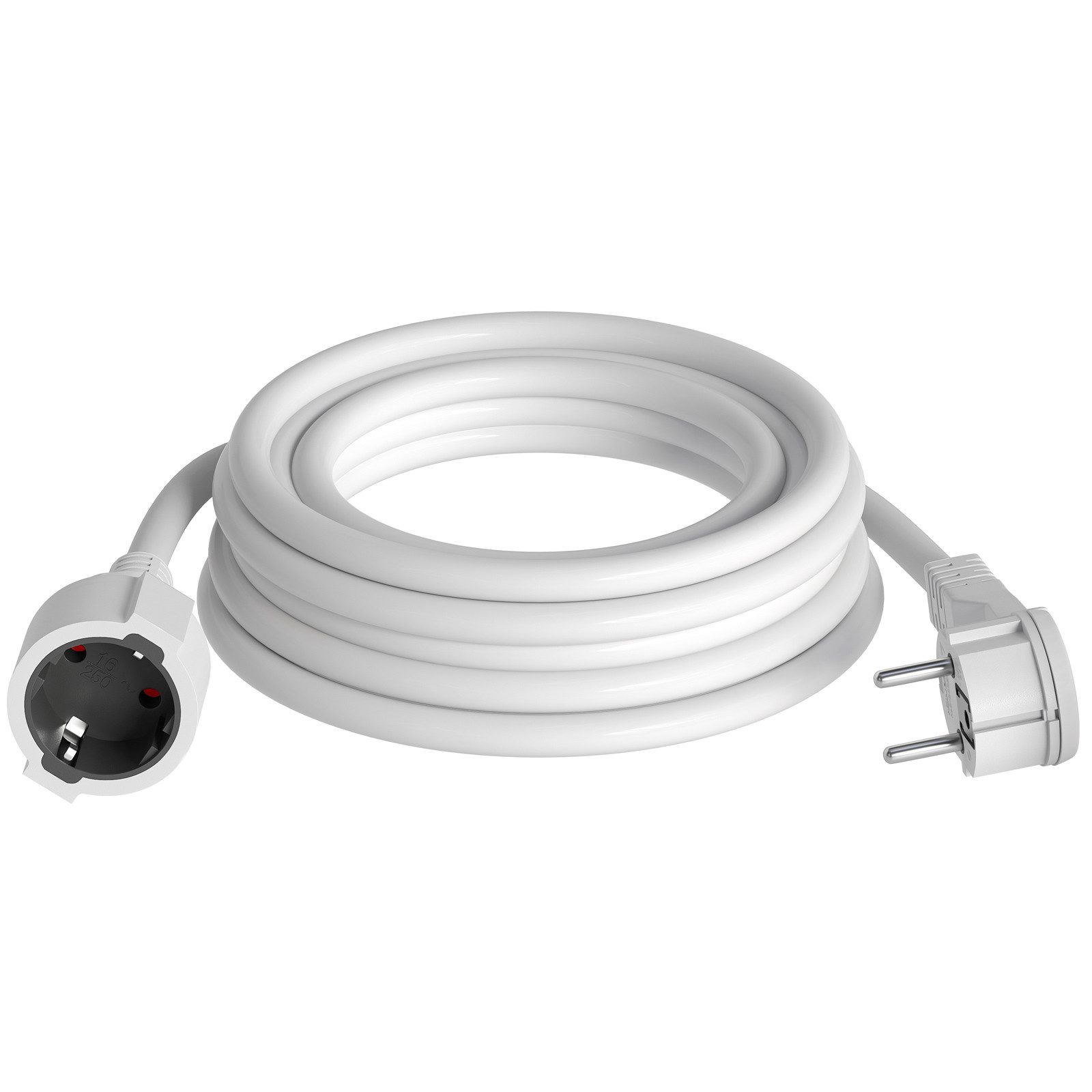 HB-DIGITAL hb-digital Verlängerungskabel Winkelstecker H05VV-F Kabel Stromkabel, CEE 7/7 Winkelstecker, CEE 7/3 (300 cm), Maximale Anschlussleistung von 3500W für leistungsstarke Geräte