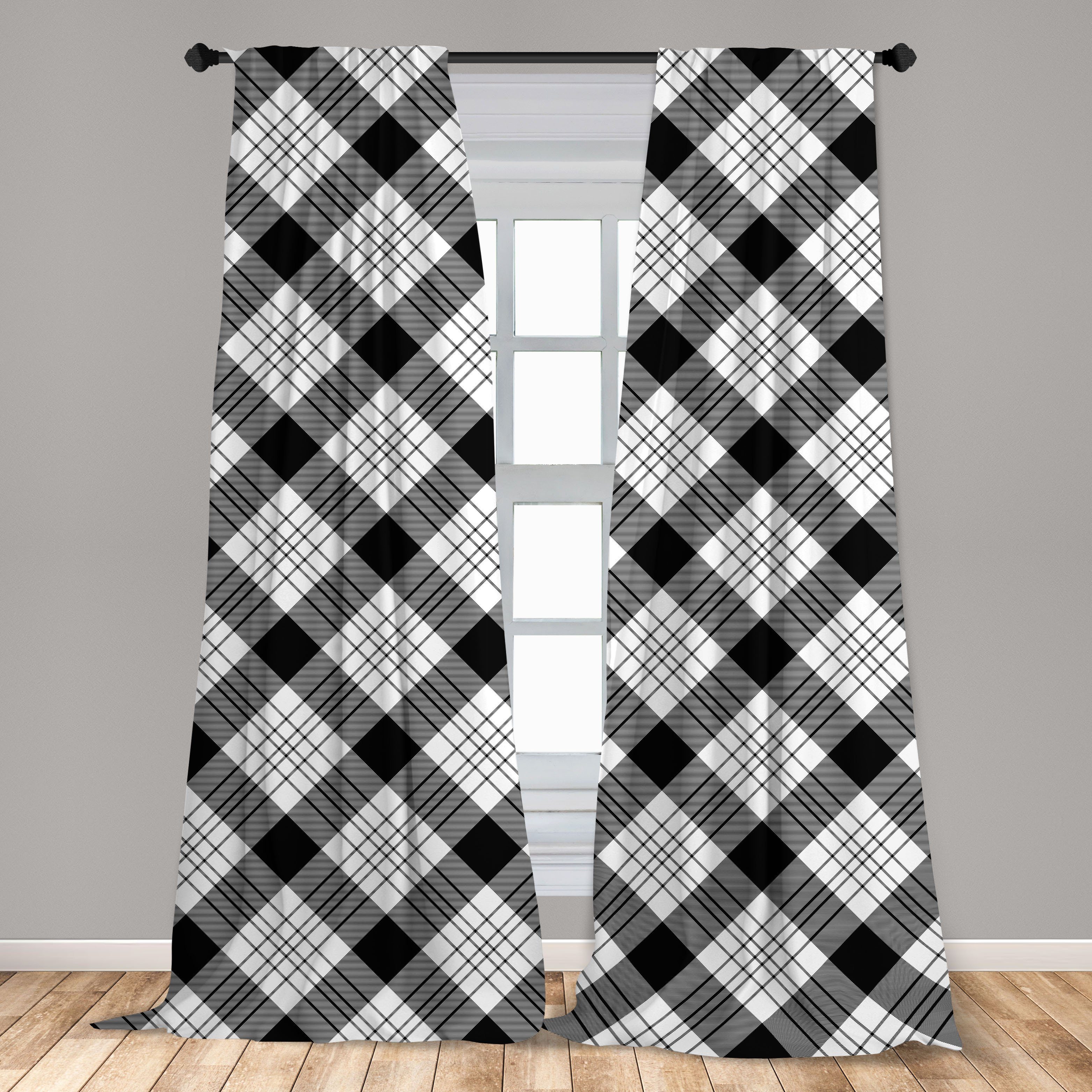 Gardine Vorhang für Hatched Polygonen Streifen Abakuhaus, Schlafzimmer Dekor, Wohnzimmer Microfaser, Diagonal