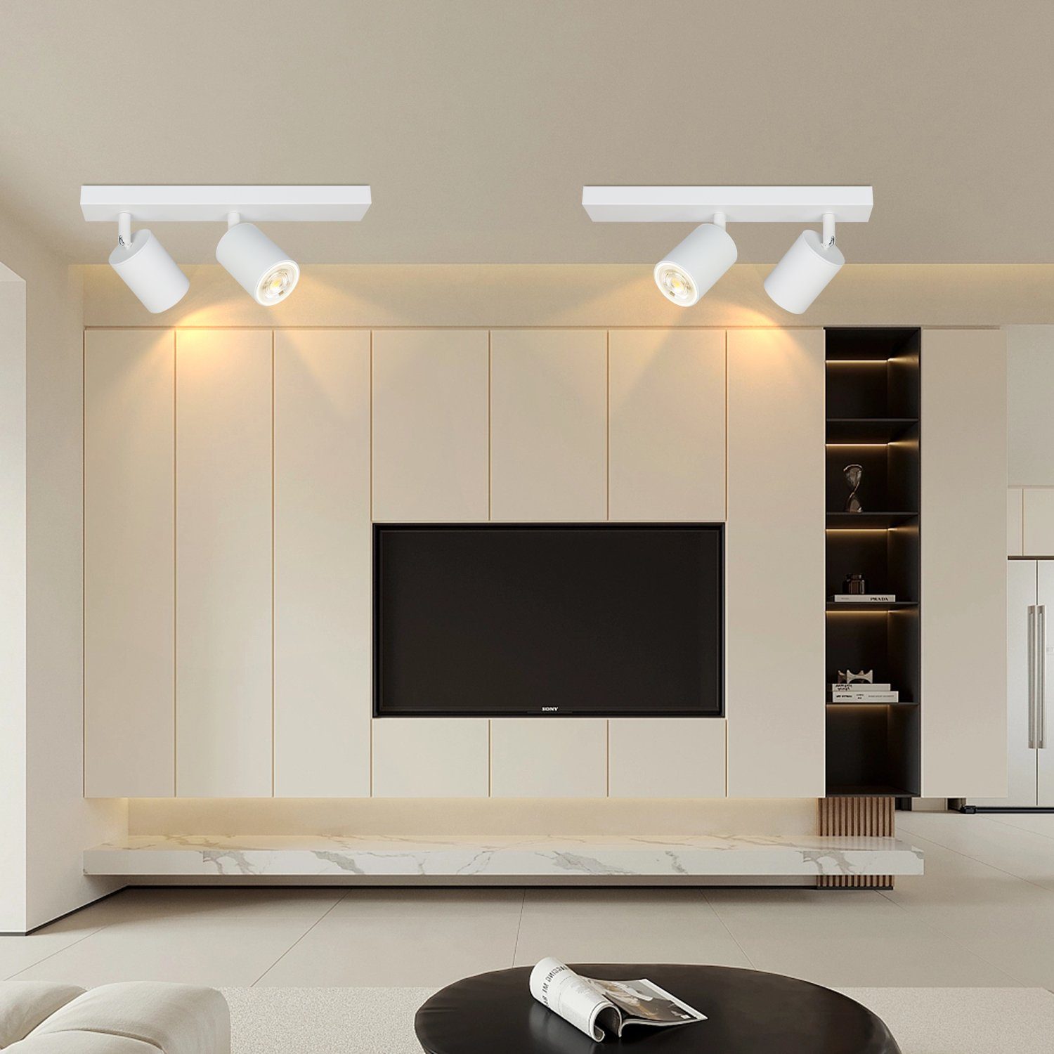 Nettlife Deckenstrahler 2/3/4/ Flammig Deckenlampe Weiss günstig online kaufen