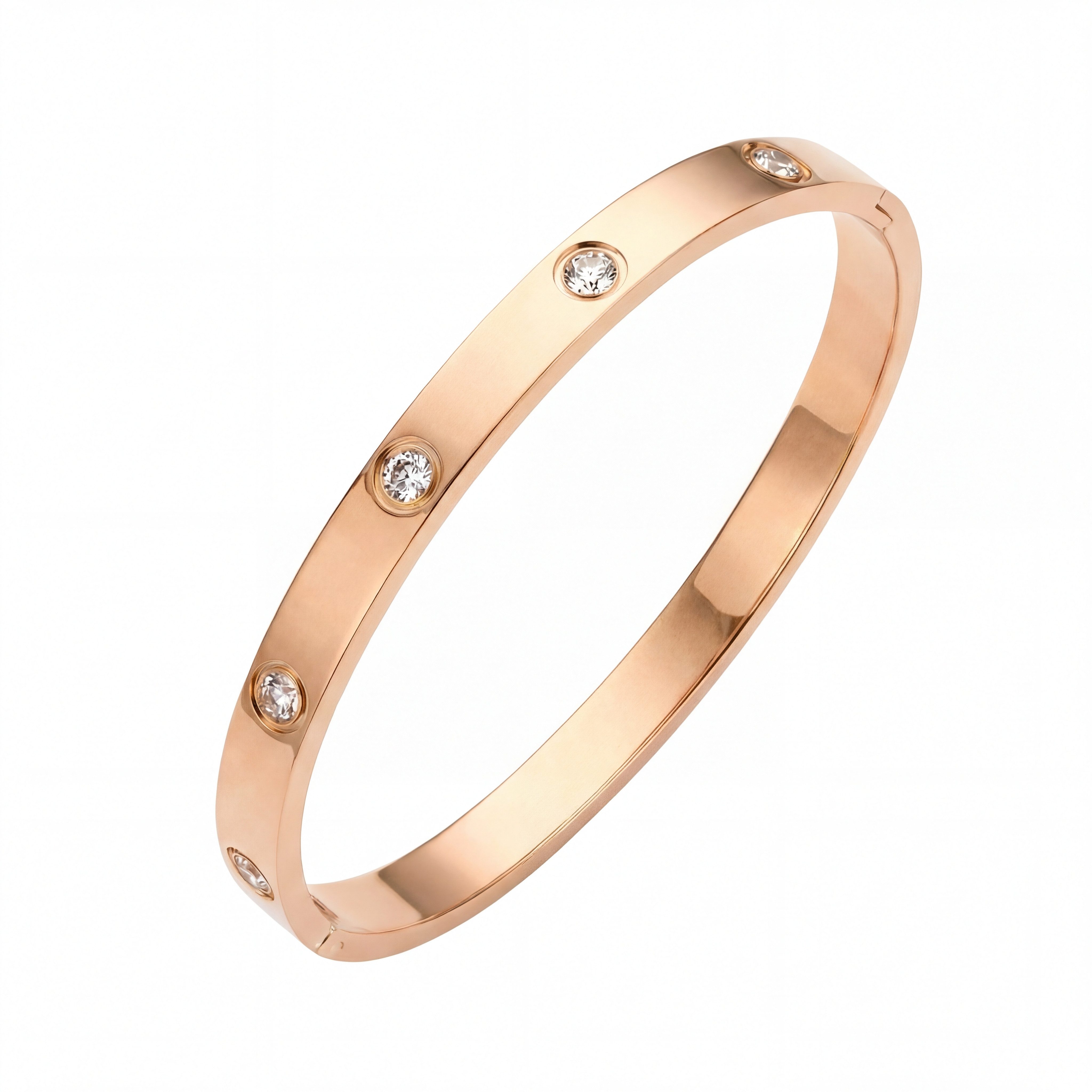 salazar.plus Armreif Luxus Damen Armband Edelstahl vergoldet silberfarben rose elegant, vergoldeter Edelstahl‑Armreif mit Zirkonia elegant hochwertig