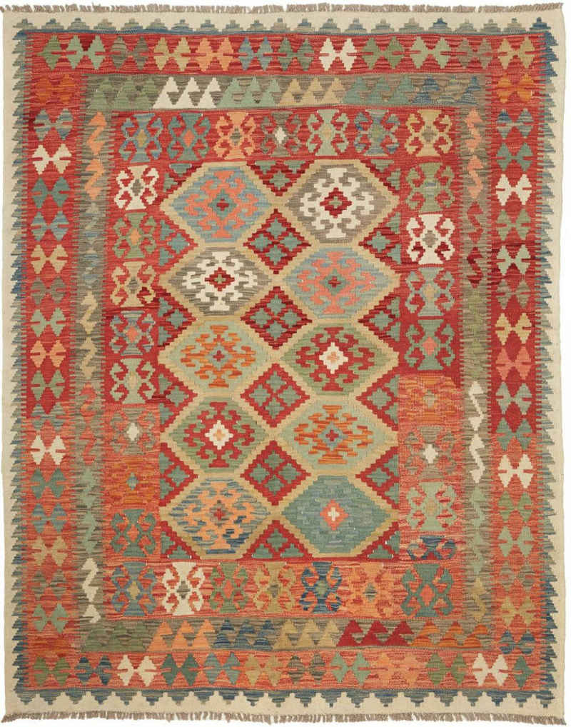 Orientteppich Kelim Afghan 155x191 Handgewebter Orientteppich, Nain Trading, rechteckig, Höhe: 3 mm