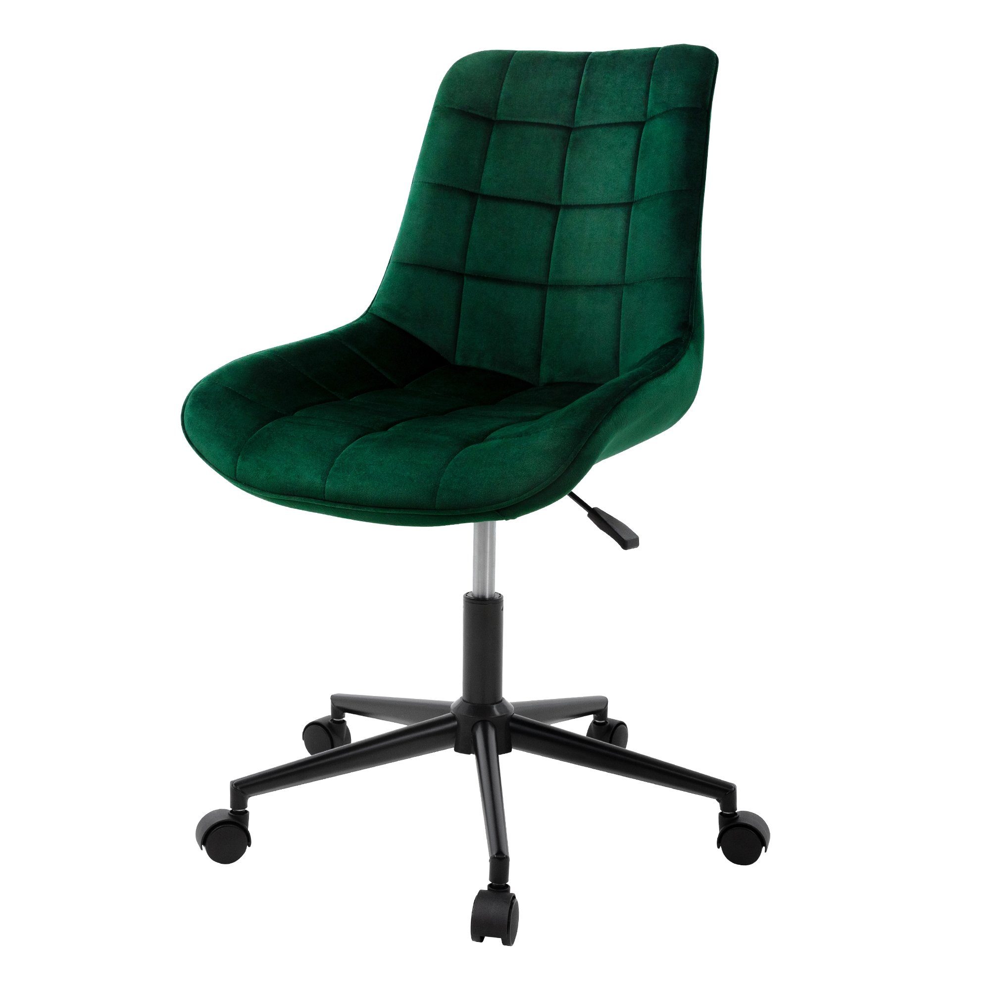 ML-DESIGN Bürostuhl Rollen Samt Schreibtischstuhl Drehstuhl Office 5 360° höhenverstellbar Polsterstuhl Büro, & für Grün aus mit Home Ergonomisch