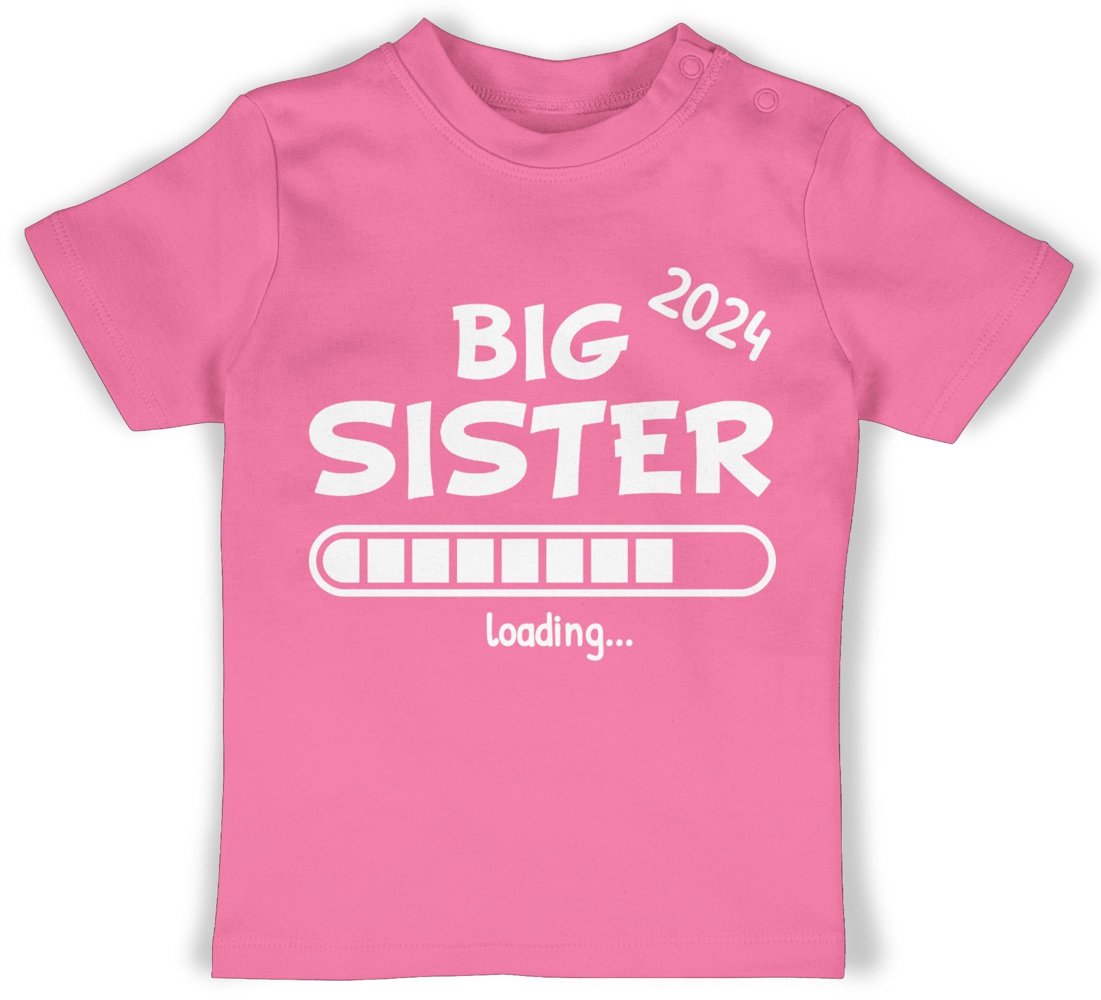 Shirtracer T-Shirt Big Sister 2024 loading Geschwister Bruder und Schwester 2 Pink | T-Shirts