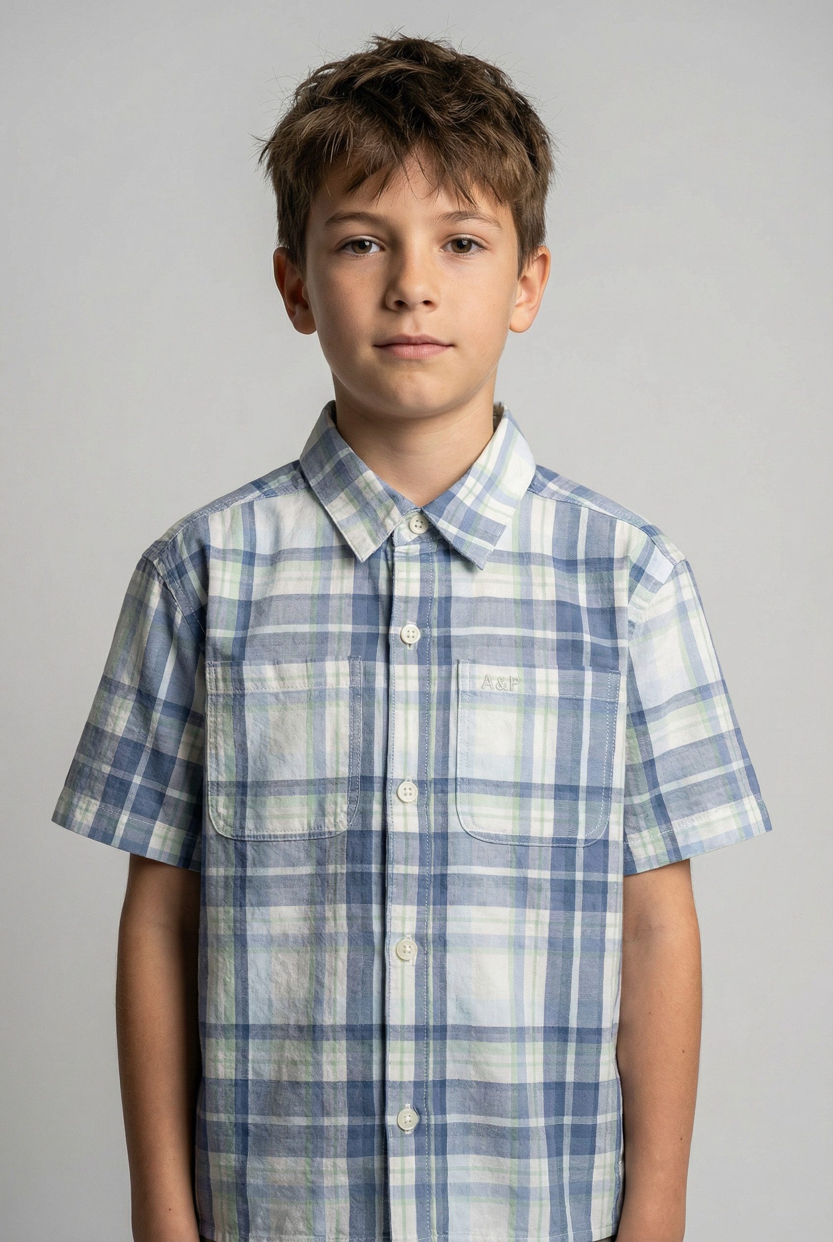 Abercrombie Kids Kurzarmhemd AFB BOXY WOVEN SHIRT mit Brusttaschen