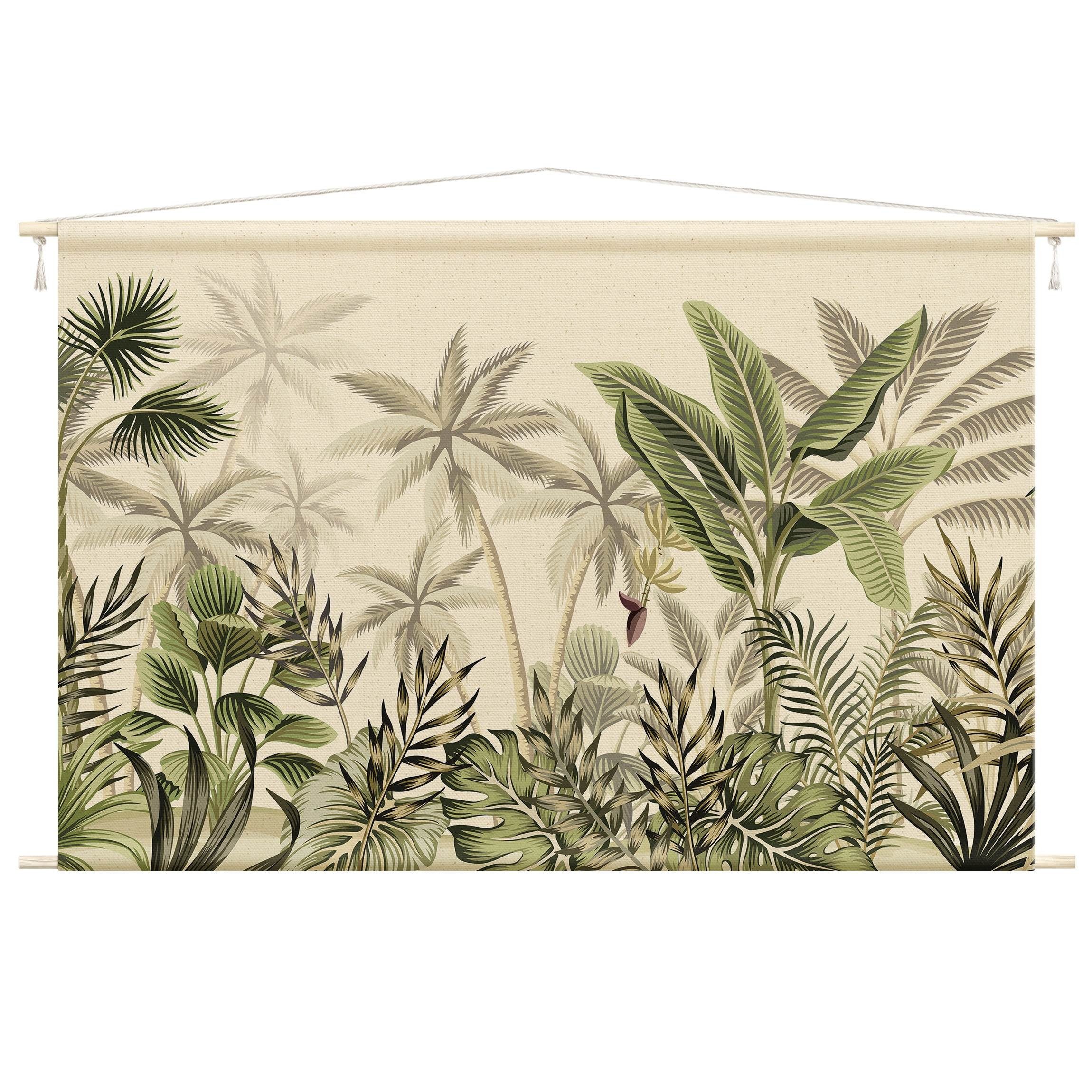Bilderdepot24 Wandteppich modern Vintage Tropisch grün, günstig online kaufen