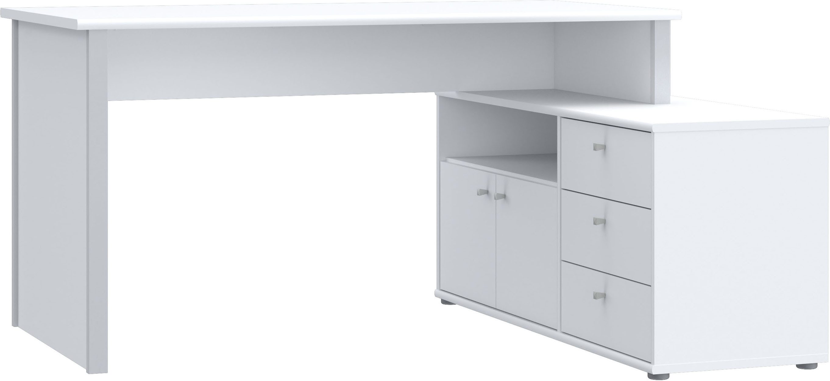 FORTE Eckschreibtisch Tempra, viel Stauraum, Breite 151 cm günstig online kaufen