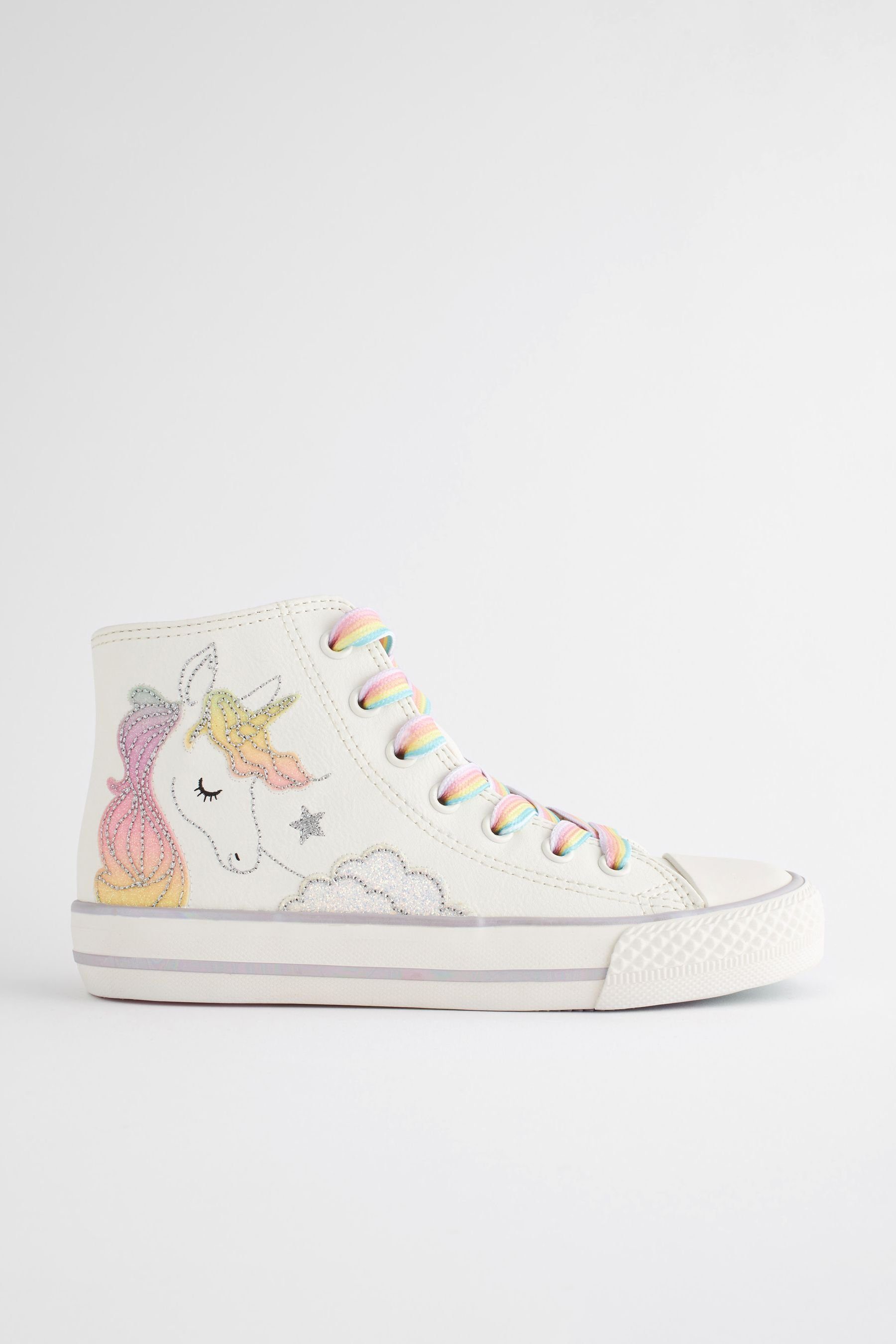 Next Knöchelhoher Sneaker Sneaker (1-tlg) White Rainbow Unicorn