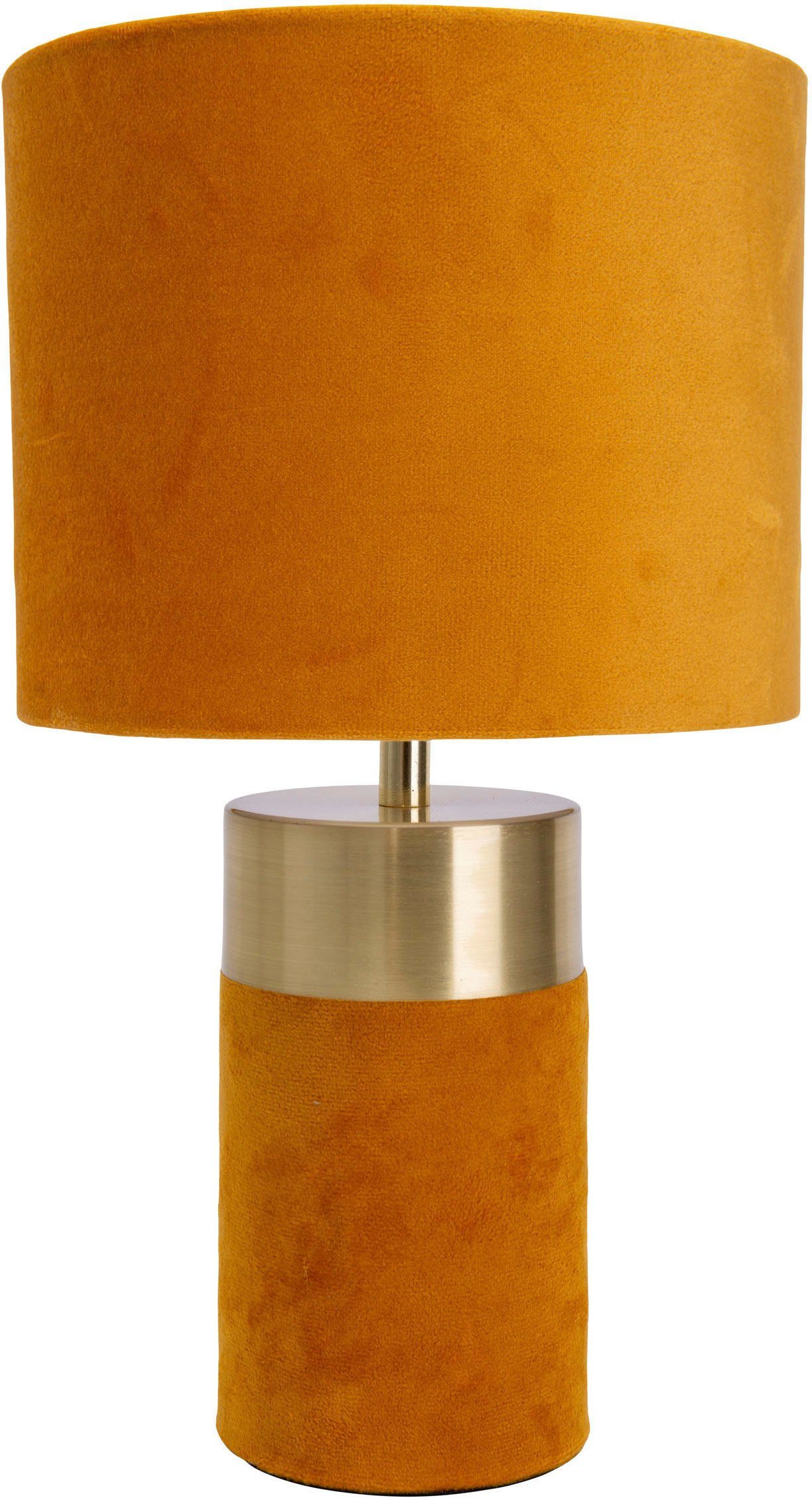 Bordo, Tischleuchte ohne näve golden, 1xE14, Fuß 32cm, H: braun, Textilschirm braun Zuleitung Leuchtmittel, 150cm