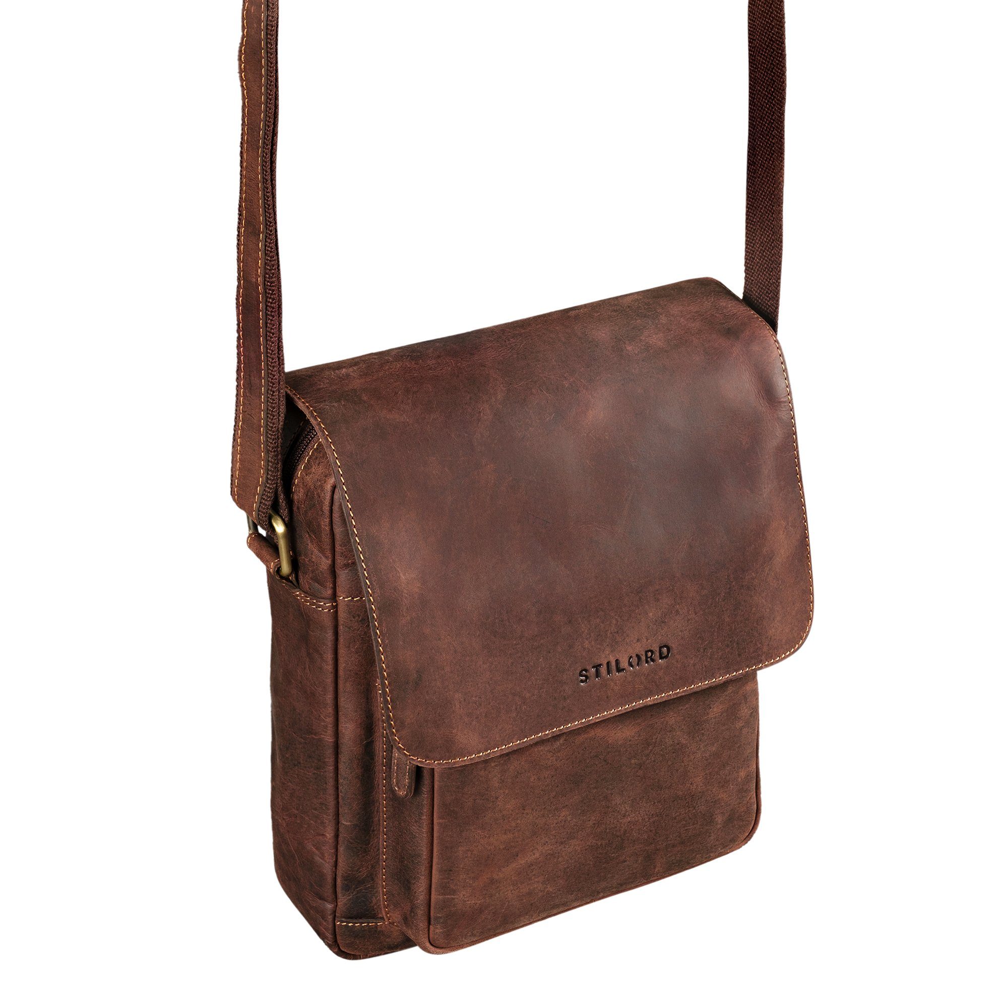 STILORD Schultertasche "Ragnar" Kleine Umhängetasche Herren Leder – Bild 4 von 5