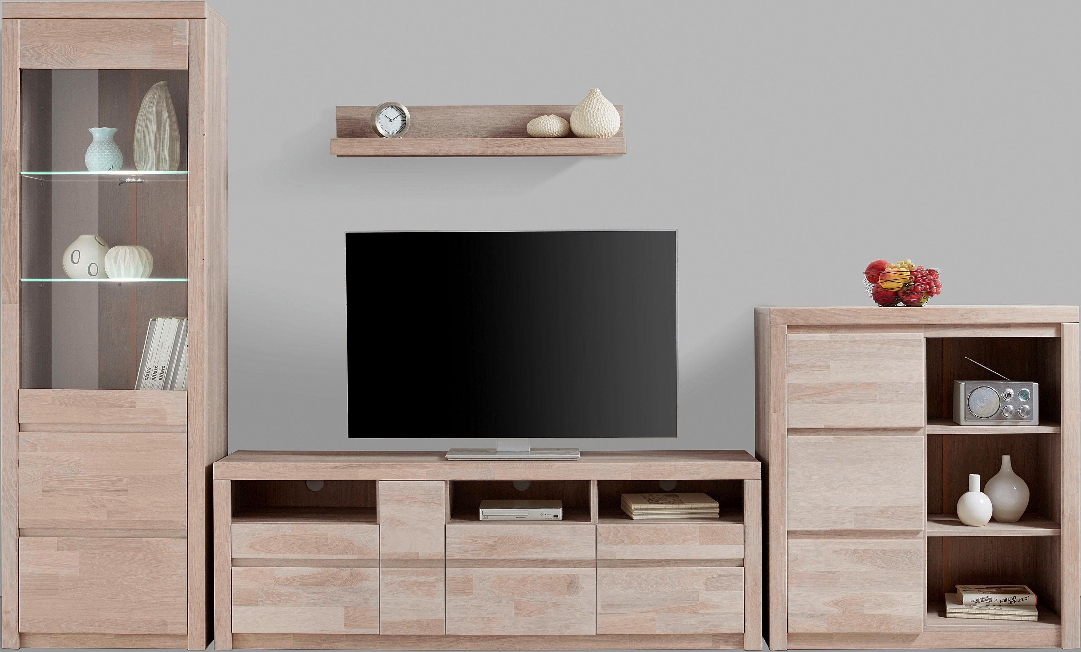 Home affaire Wohnwand Silkeborg, (Set, 4-St), teilmassives Holz