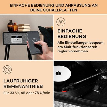 Auna Mary Ann Retro Audio CD Player Plattenspieler (Riemenantrieb, Bluetooth;CD, DAB+ UKW Radio MP3 Player Fernbedienung)