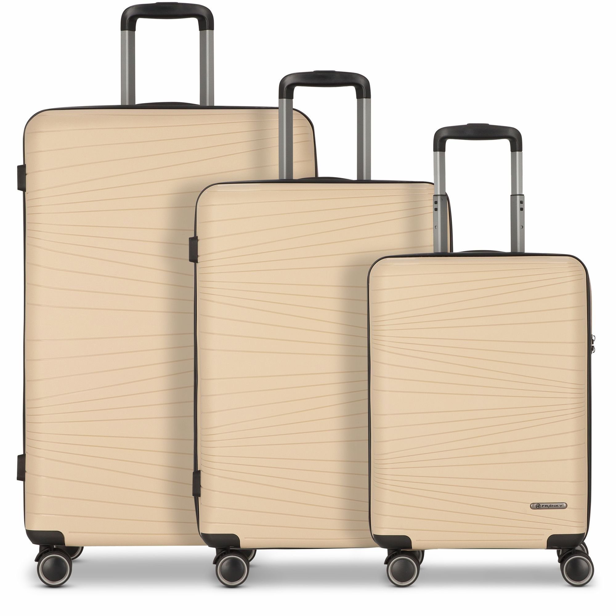 Franky Trolleyset Dallas 3.0, Polypropylen (3-teilig, beige 4 3 tlg), Rollen