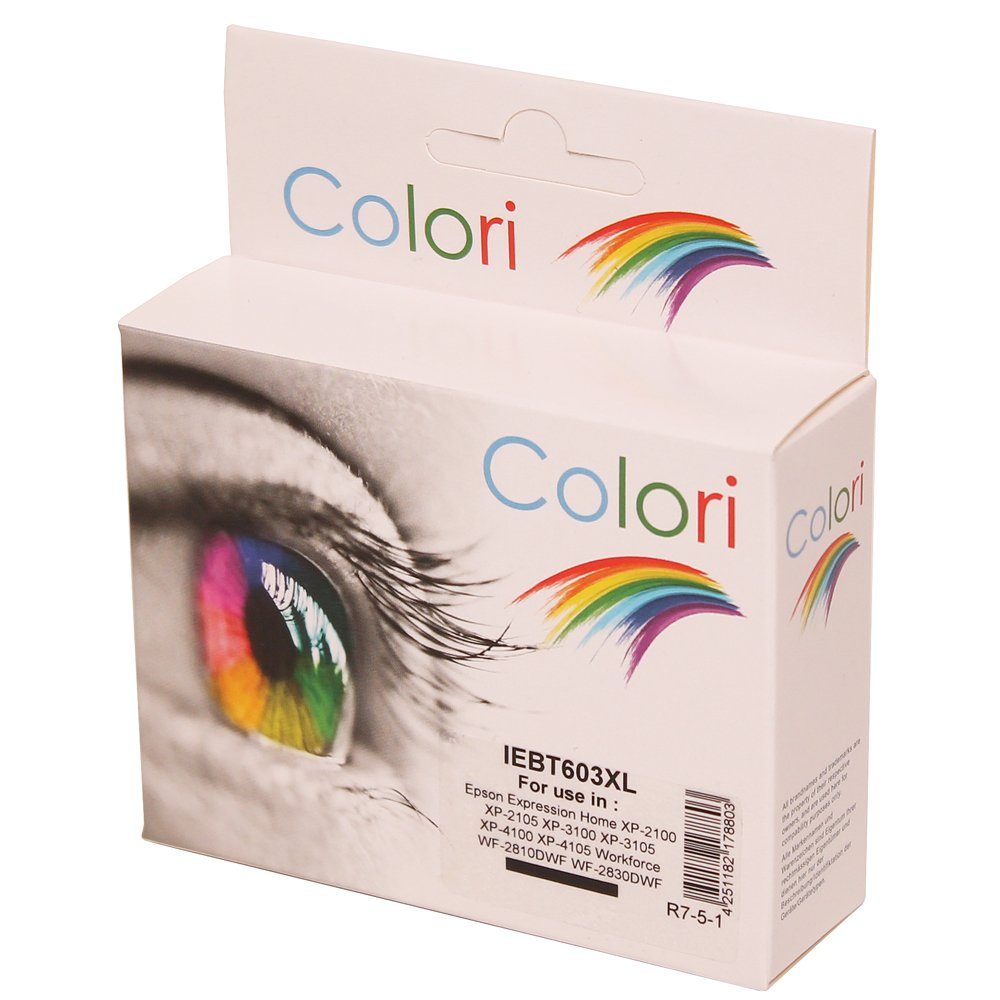 Colori Tintenpatrone (Kompatible Druckerpatrone für Epson 603XL Schwarz Expression Home, XP-4100 XP-4105 Workforce WF-2810DWF WF-2830DWF WF-2835DWF WF-2850DWF)