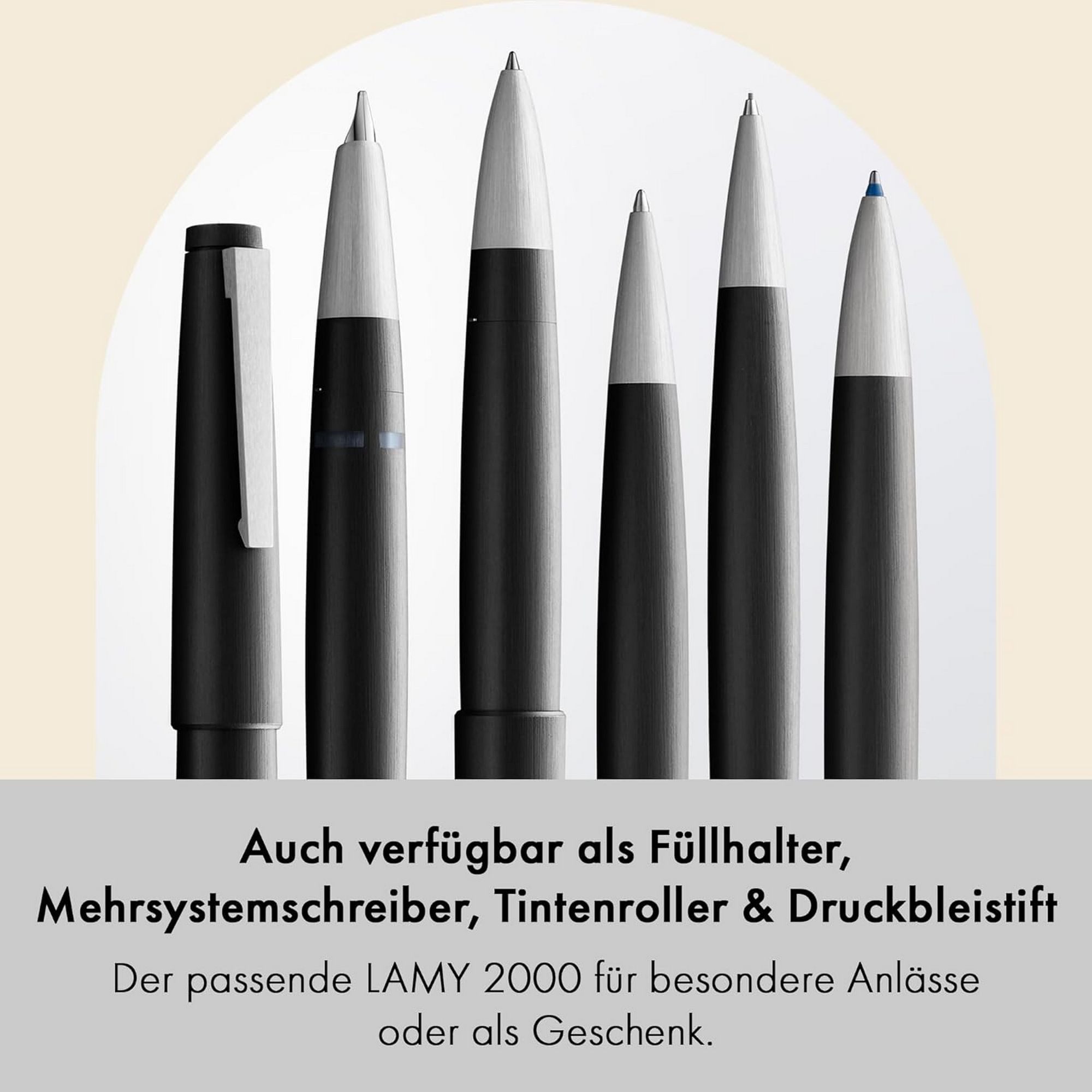 LAMY Kugelschreiber LAMY 2000 black Kugelschreiber Polycarbonat Gehäuse mit Großraummine M – Bild 5 von 5