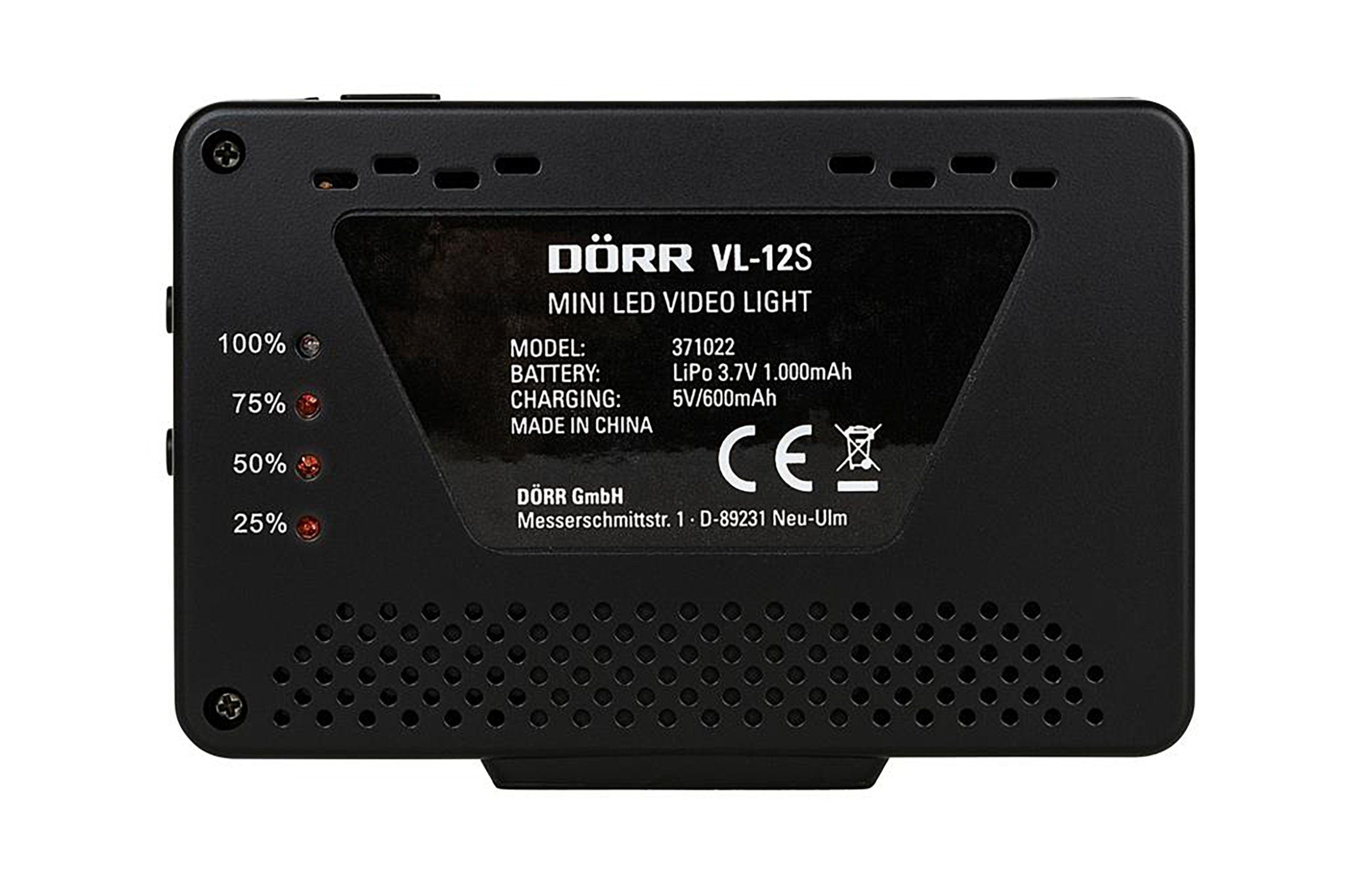 Dörr Li-Ion-Akku, Mini-LED-Videoleuchte VL-12S Videoleuchte Schwarz Dörr mit