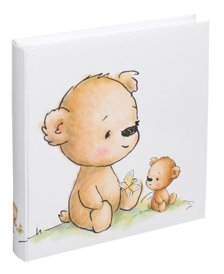 IDEAL TREND Fotoalbum Cat & Bears Fotoalbum 30x30 cm 100 weiße Seiten Baby Kinder Foto Album Teddybär