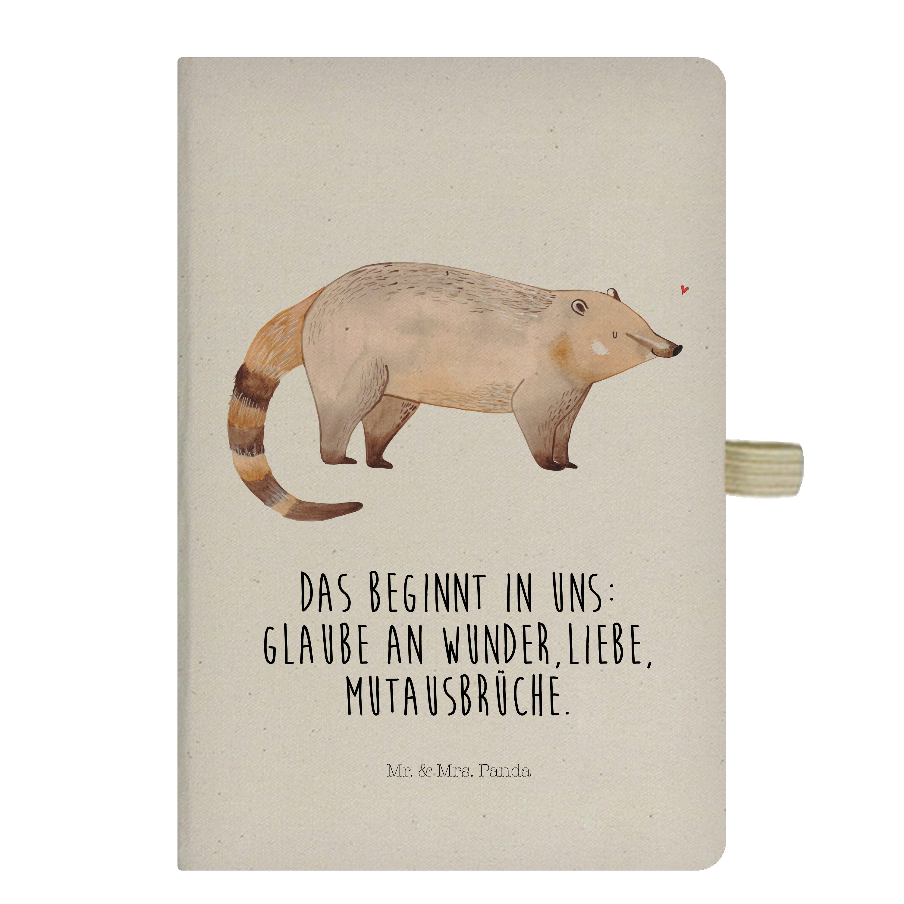 Mr. & Mrs. Panda Notizbuch Nasenbaer - Transparent - Geschenk, Tiermotive, Gute Laune, Nasenbär