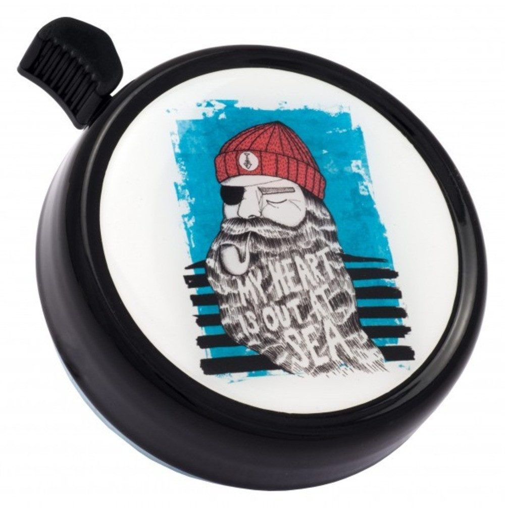 liix Fahrradklingel Big Colour Bell "Sea Beard", Black, Ø 70mm