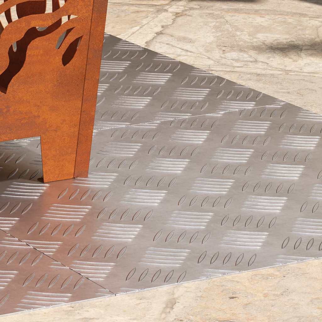vidaXL Stufenmatte Treppe Tritt 4 stk. 50 x 50 cm Silber Aluminium Quadratisch, Quadratisch