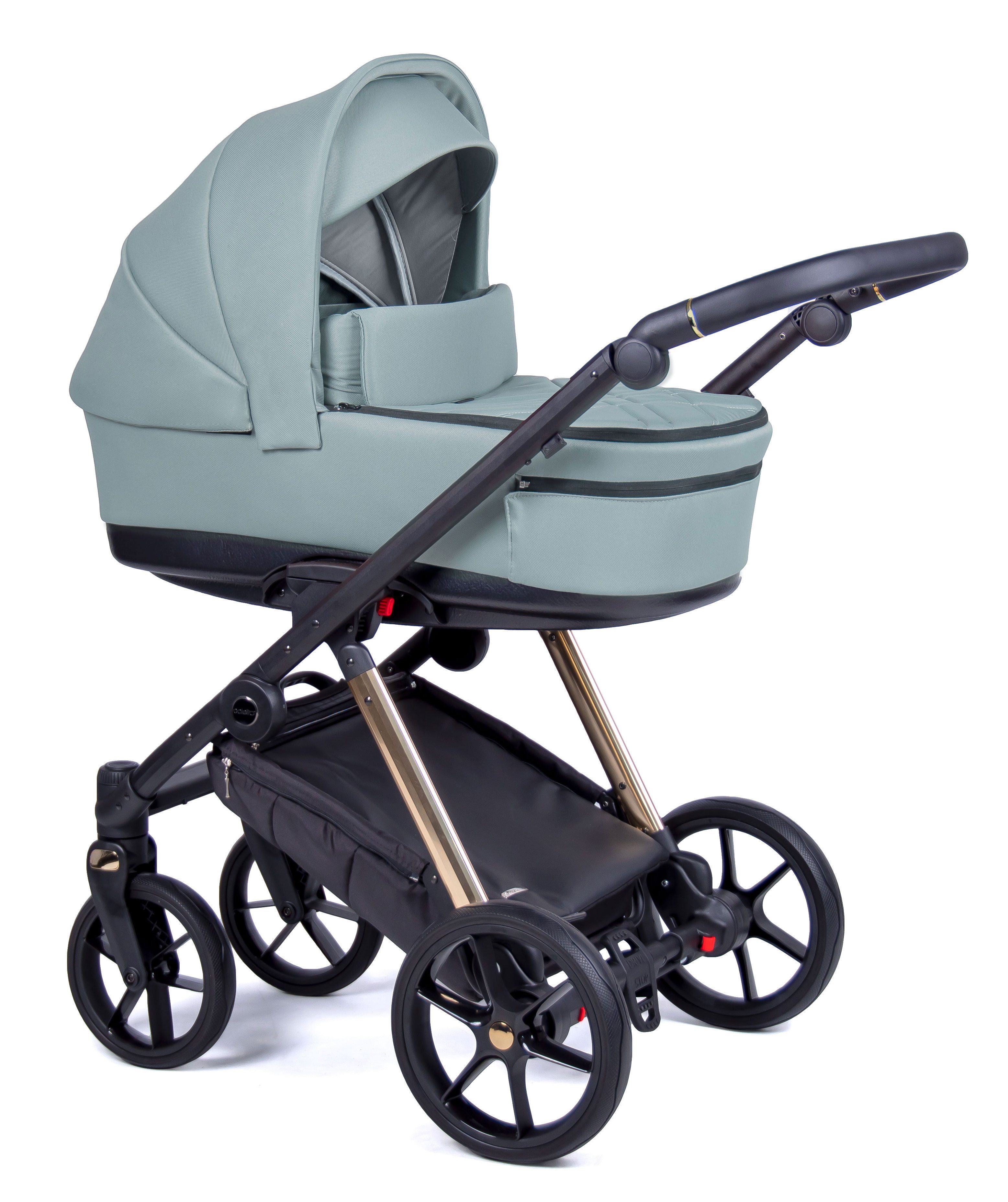 Designs Teile 1 in - in 24 Opalgrün gestell Kombi-Kinderwagen Kinderwagen-Set babies-on-wheels gold = 3 15 Axxis -