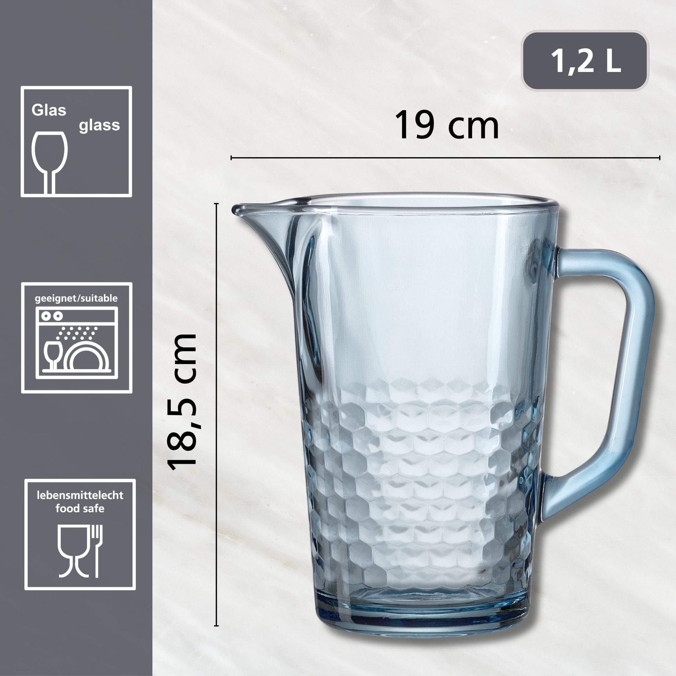 Ritzenhoff & Breker Wasserkrug Favo, (1-tlg), Spülmaschinengeeignet, Fassungsvermögen: 1,2 Liter – Bild 4 von 4