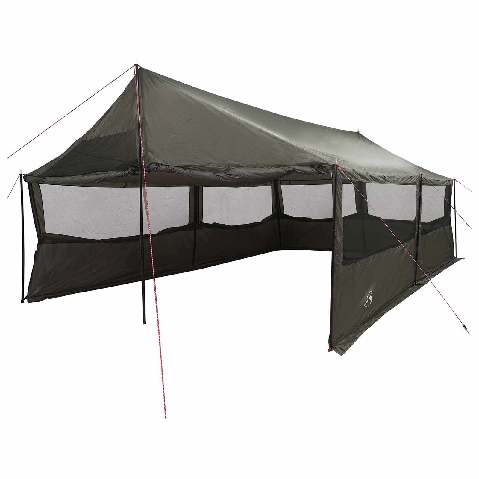 vidaXL Kuppelzelt 600 x 400 x 268 cm Familienzelt Braun grau 600x400x268 cm Polyester un