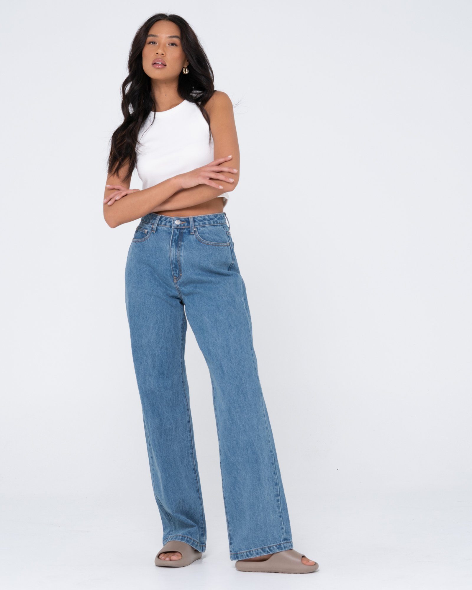 Rusty Weite Jeans - JEAN HIGH BAGGY Sea Blue