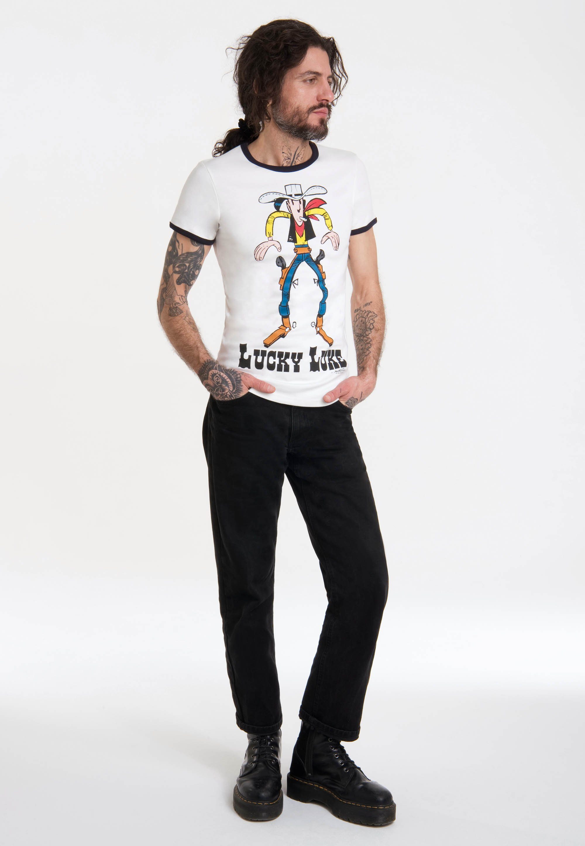 LOGOSHIRT T-Shirt Lucky Luke mit farblich günstig online kaufen