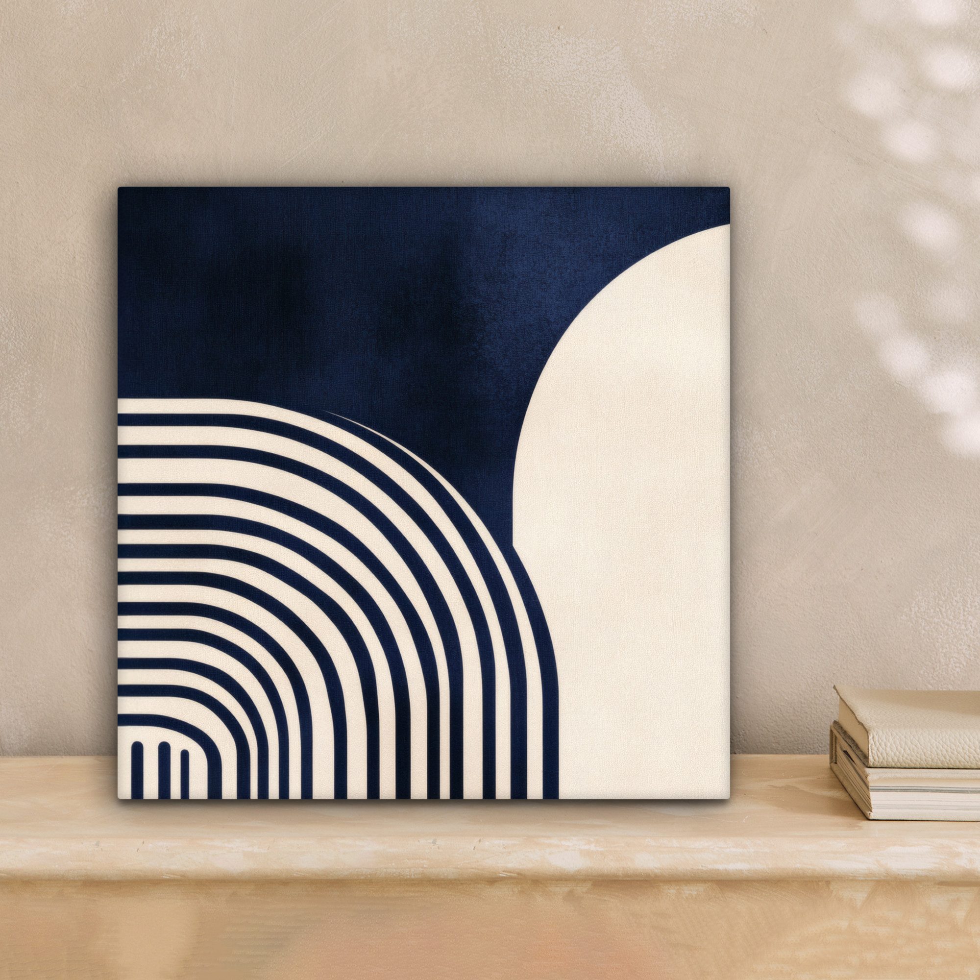 OneMillionCanvasses® Leinwandbild Dunkelblau - Abstrakt - Linien, Fotodruck günstig online kaufen