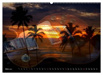 CALVENDO Wandkalender Mystische Gitarren (Premium, hochwertiger DIN A2 Wandkalender 2023, Kunstdruck in Hochglanz)