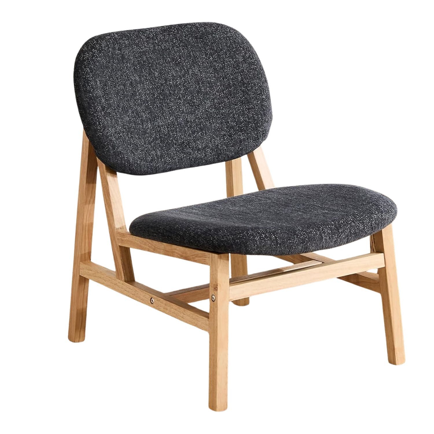 WAHSON OFFICE CHAIRS Loungesessel Armloser Chenille-Sessel,Holz,skandinavisch für Wohn-/Schlafzimmer