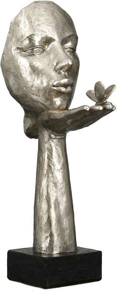 GILDE Dekofigur Skulptur Desire, antikfinish (1 St), silberfarben, Polyresin