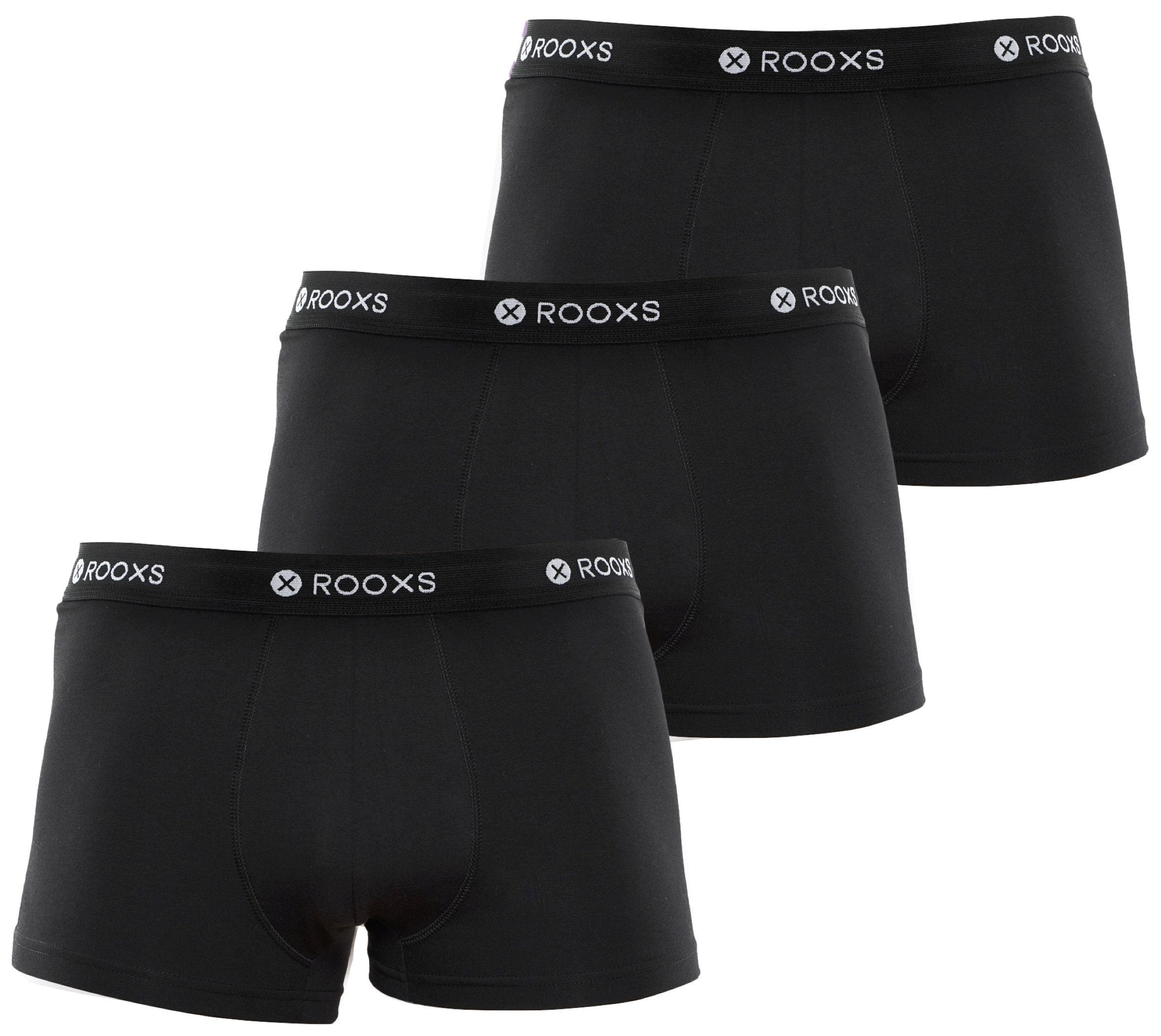 Boxershorts ROOXS mit Herren Kondomfach Schwarz) (3-St., Unterhose mit Geheimfach Männer Unterhosen