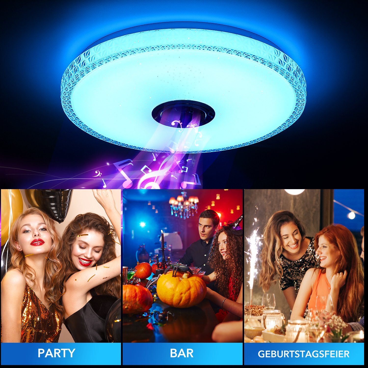 LETGOSPT Deckenleuchte 60W LED Deckenlampe Ø40cm, günstig online kaufen