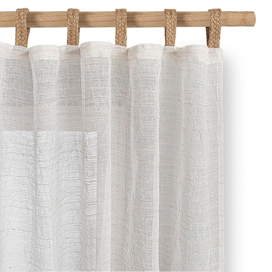Restilo Gardine Gardine Vorhang Transparent Leinen (1 St), Schlaufen, halbt günstig online kaufen