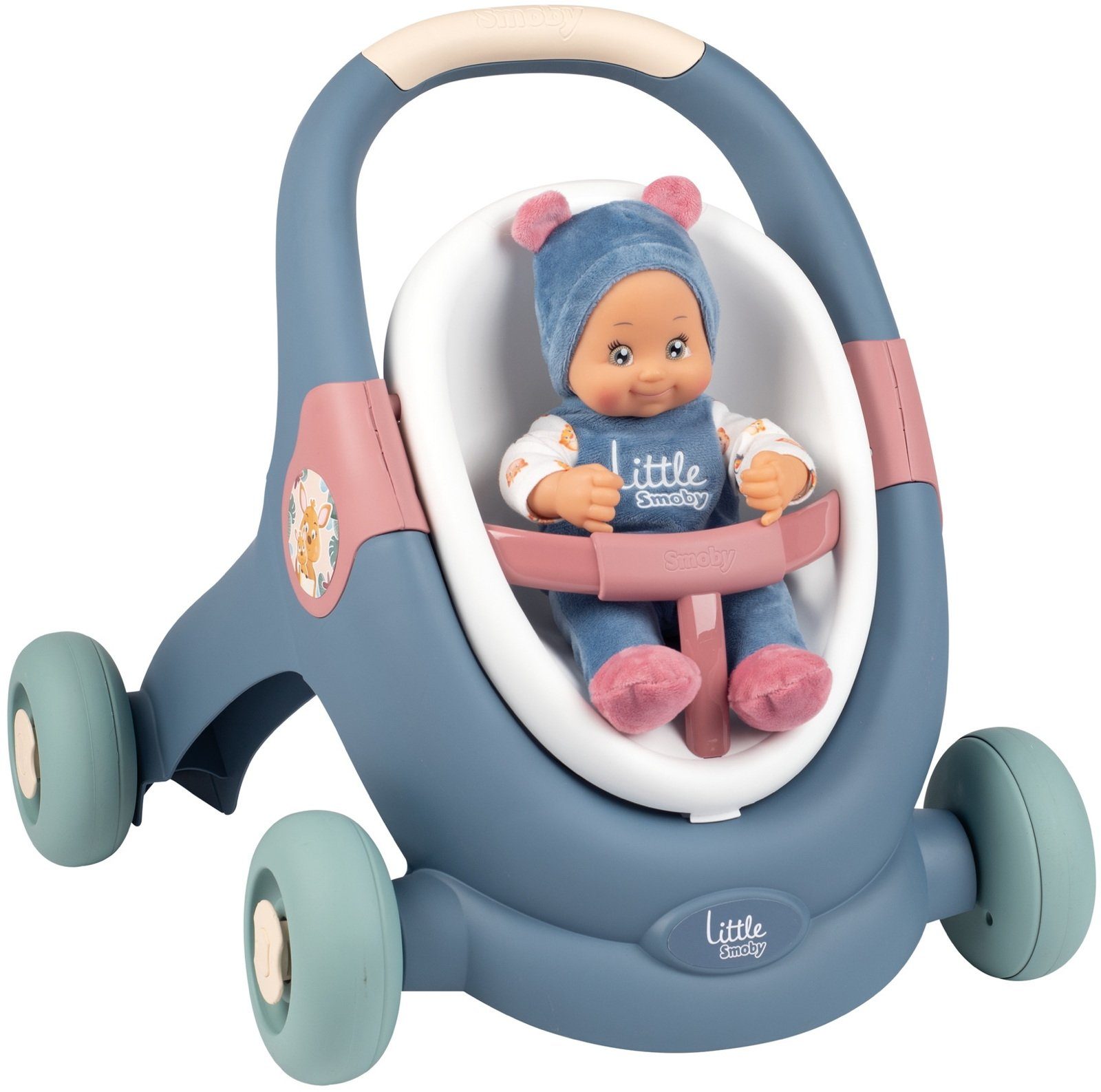 Smoby Lauflernwagen Spielzeug Little 3-in-1 Lauflernwagen Baby Puppenwagen günstig online kaufen