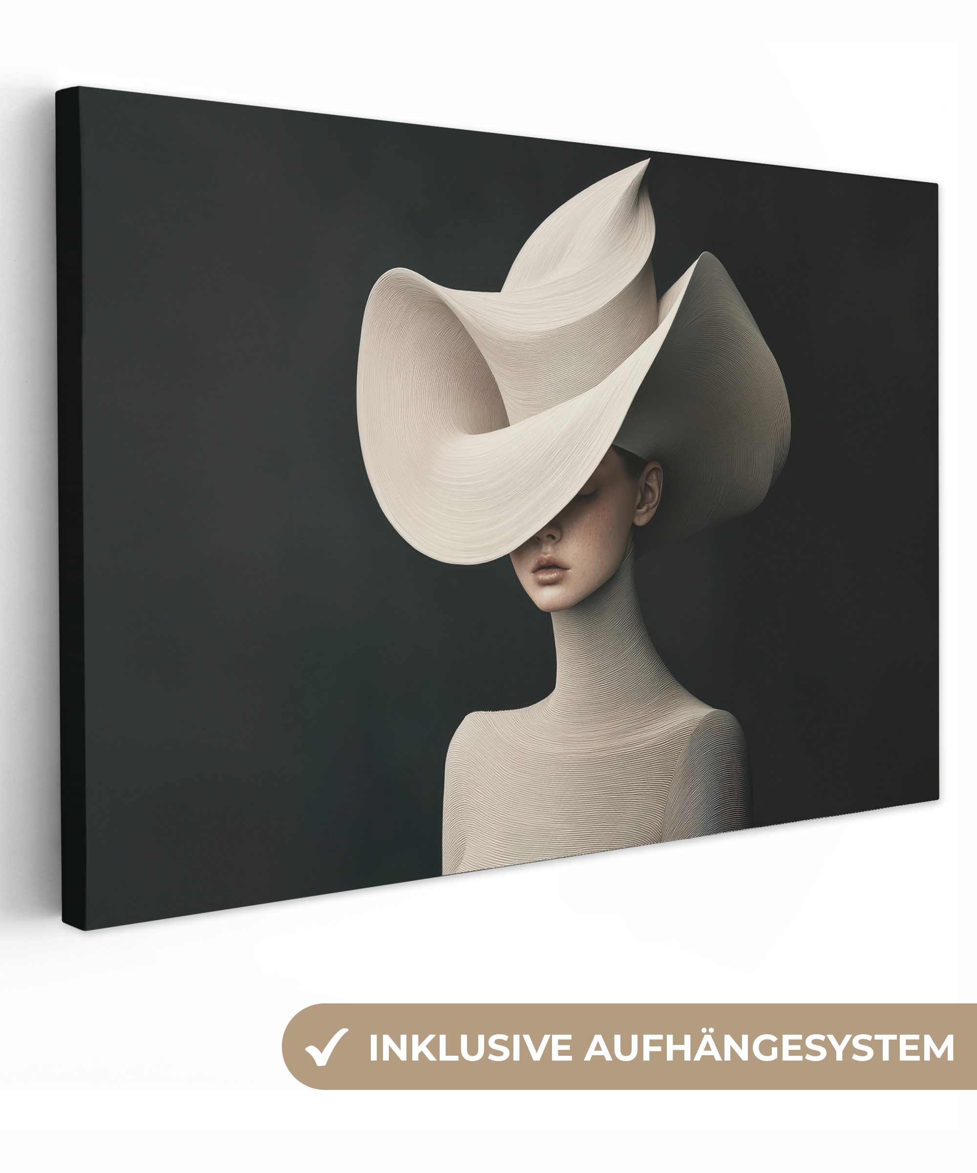 OneMillionCanvasses® Leinwandbild Frau - gewellt - günstig online kaufen