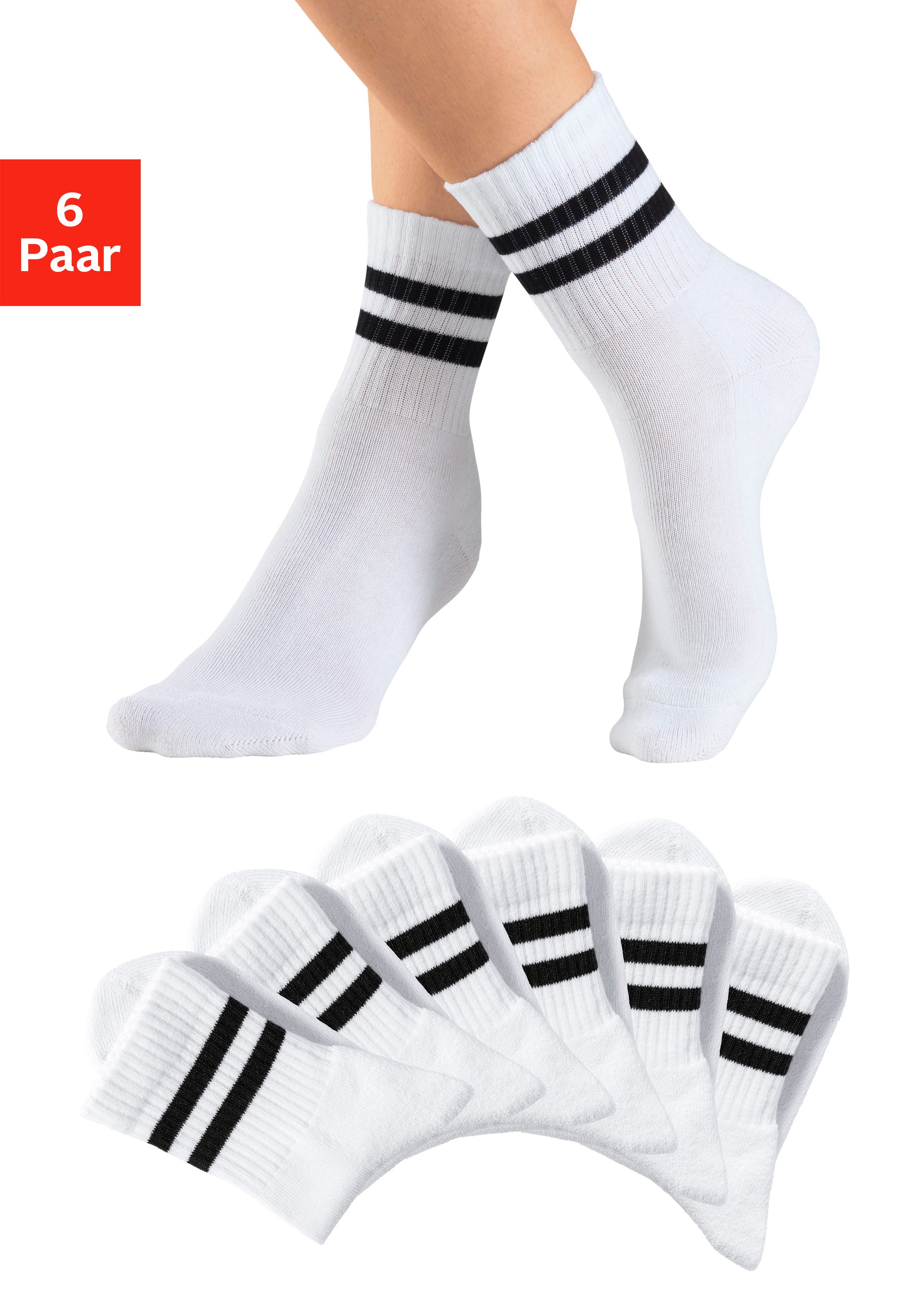 H.I.S Спортивные носки (Packung, 6-Paar) klassische Tennissocken mit Streifen