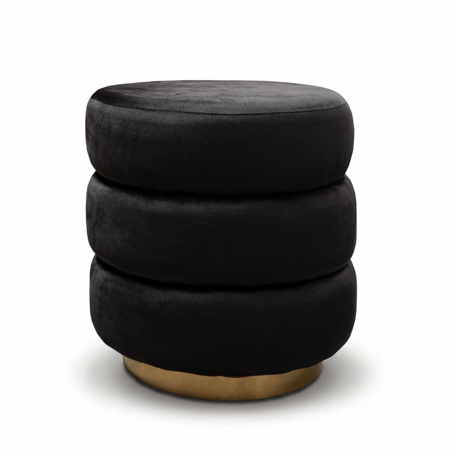 Lookway Pouf Pouf LUCIA im Glamour-Stil mit goldenem Sockel