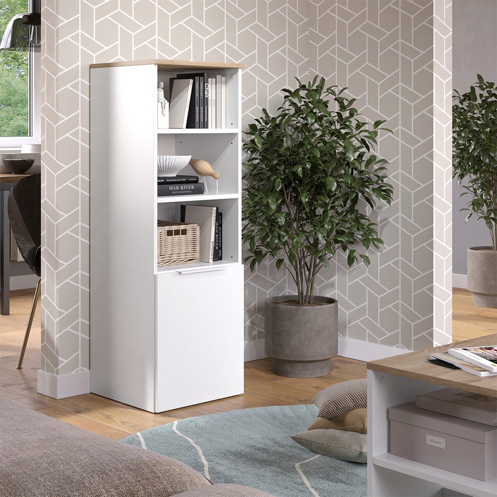 Vicco Aktenschrank Wido, Weiß/Sonoma, 40.2 x 120 cm mit einer Tür günstig online kaufen