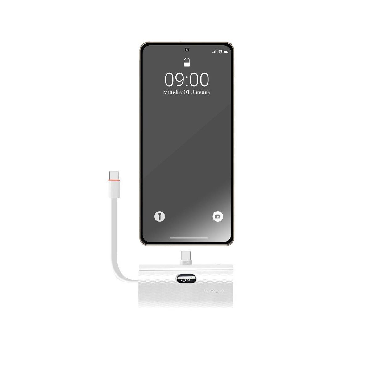 Forcell FORCELL Powerbank 5000mAh USB-C PD 20W Weiß Bluetooth-Kopfhörer