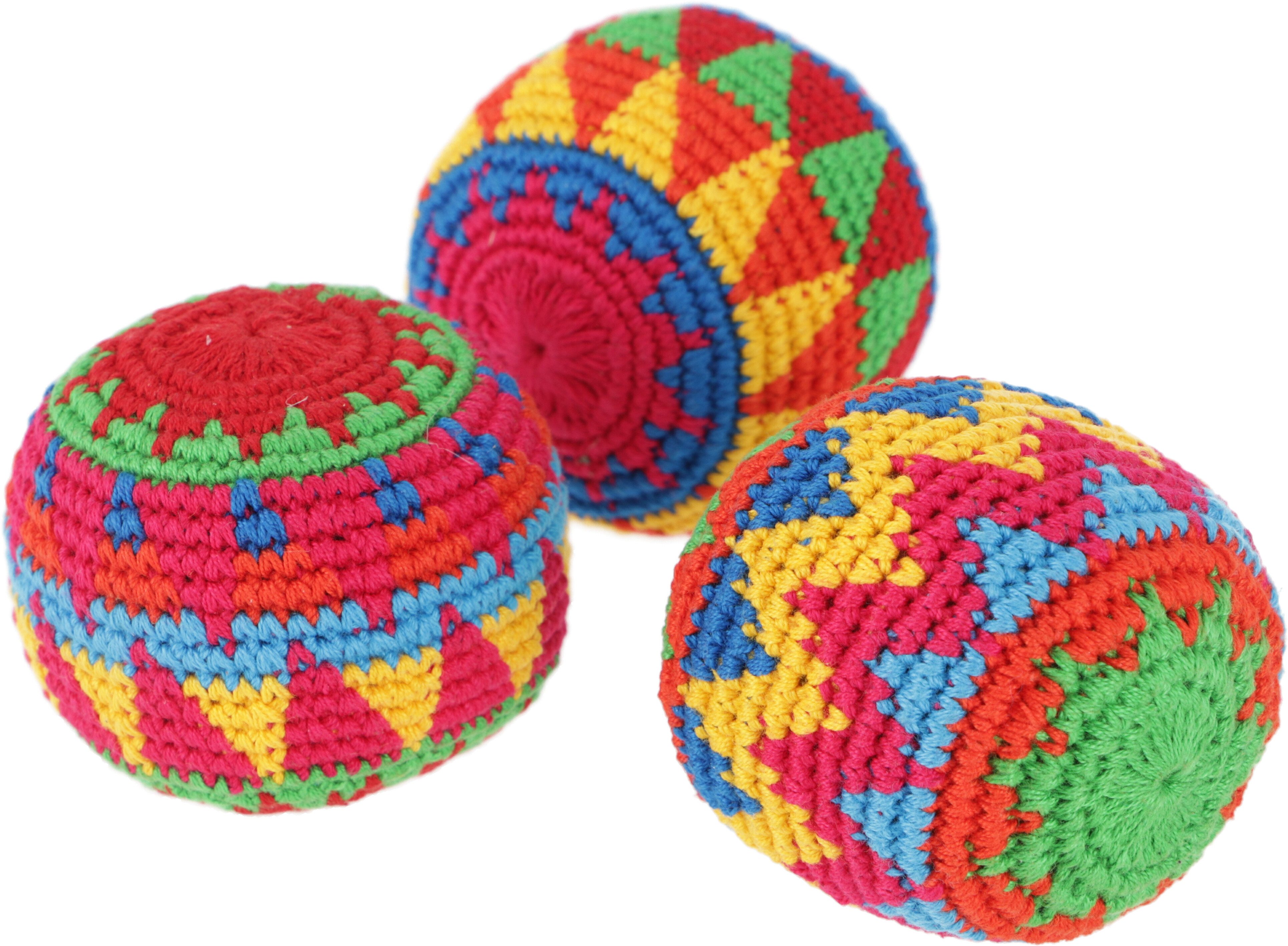 Guru-Shop Spiel Jonglierbälle, Häkelbälle 5,5 cm - bunt (1 Stk)